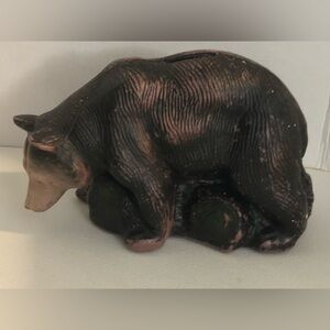 Vintage Blow Mold Black Bear Piggy Bank Plastic